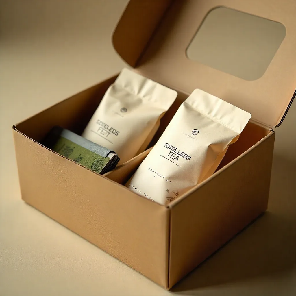 Eco-friendly packaging design with natural textures